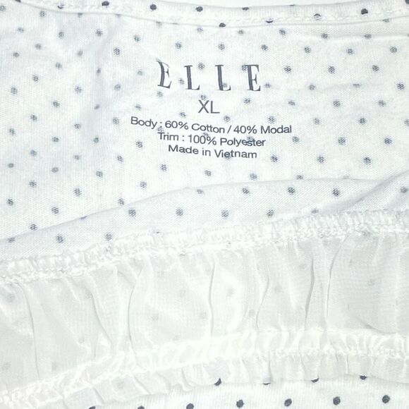 Elle White and Black Polka Dot Shirred Mesh Inlay Cami L0314 - Picture 4 of 7